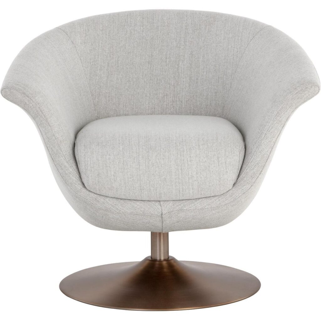 Carine Swivel Lounge Chair - Mina Taupe - Image 2