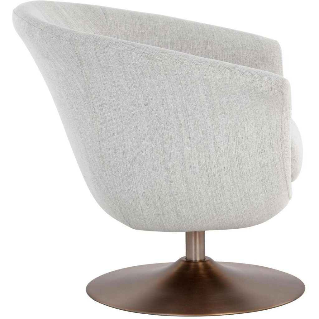 Carine Swivel Lounge Chair - Mina Taupe - Image 3