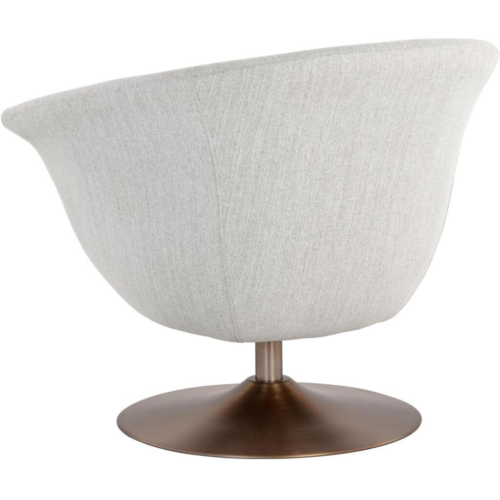 Carine Swivel Lounge Chair - Mina Taupe - Image 4