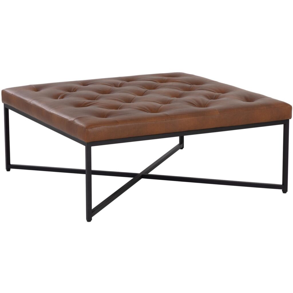 Endall Ottoman - Black - Bravo Cognac