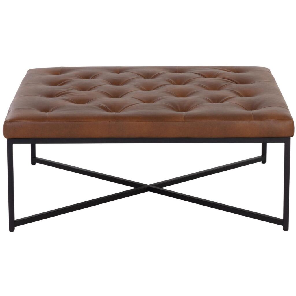 Endall Ottoman - Black - Bravo Cognac - Image 2