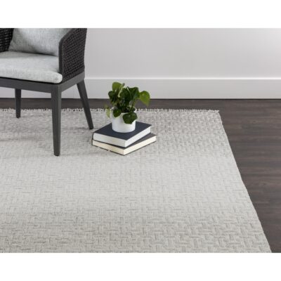 Ingrid Hand-Knotted Rug - Grey / Ivory - 5' X 8' 108639 108639 INGRID HAND KNOTTED RUG BEIGE 5 X 8 5