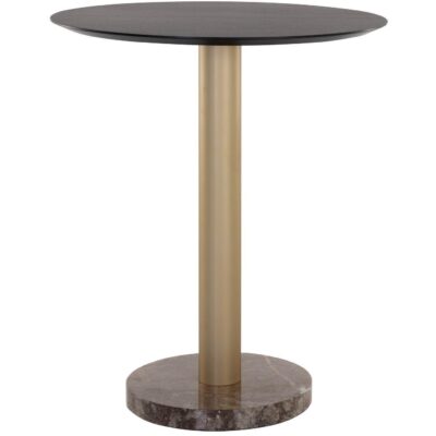 Monaco Bar Table - Gold - Grey Marble / Charcoal Grey 108669 108669 MONACO BAR TABLE GOLD GREY MARBLE CHARCOAL GREY 1