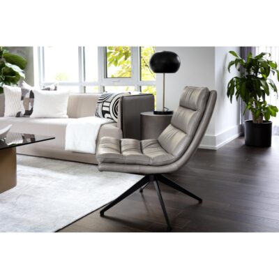 Keller Swivel Lounge Chair - Missouri Stone Leather 108722 108722 KELLER SWIVEL LOUNGE CHAIR MISSOURI STONE LEATHER 5