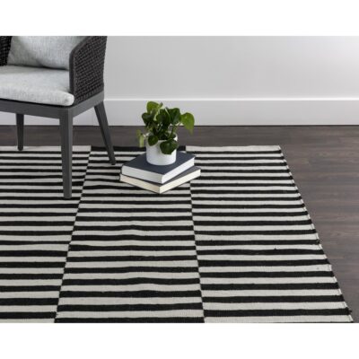 Zigby Hand-Woven Rug - Black / Ivory - 6' X 9' 108747 108747 ZIGBY HAND WOVEN RUG BLACK IVORY 6 X 9 5