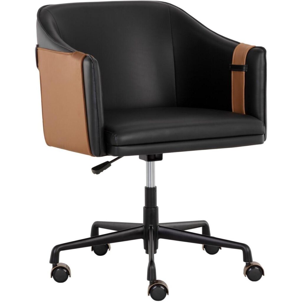 Carter Office Chair - Napa Black / Napa Cognac