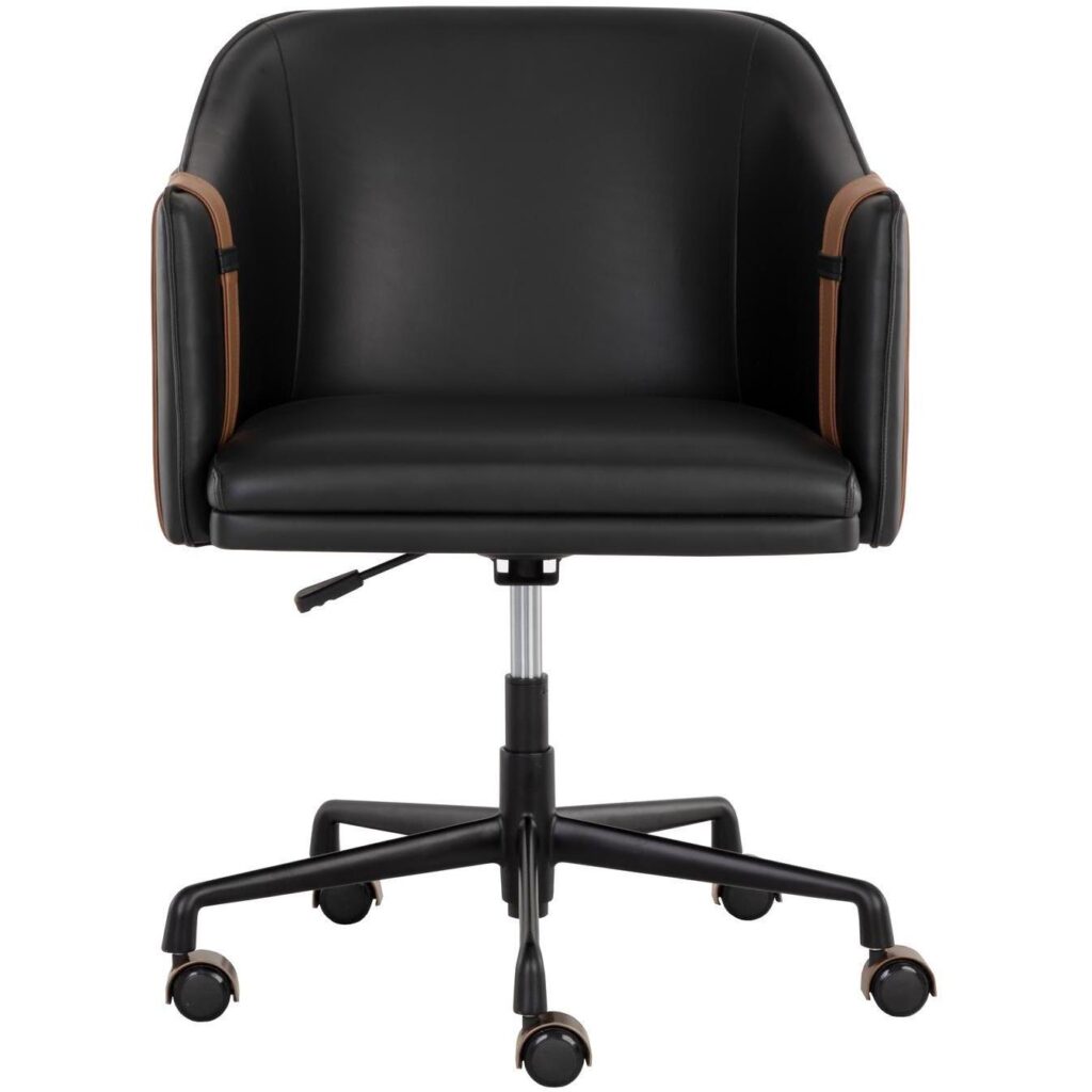 Carter Office Chair - Napa Black / Napa Cognac - Image 2