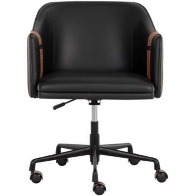 Carter Office Chair - Napa Black / Napa Cognac 108757 108757 CARTER OFFICE CHAIR NAPA BLACK NAPA COGNAC 1