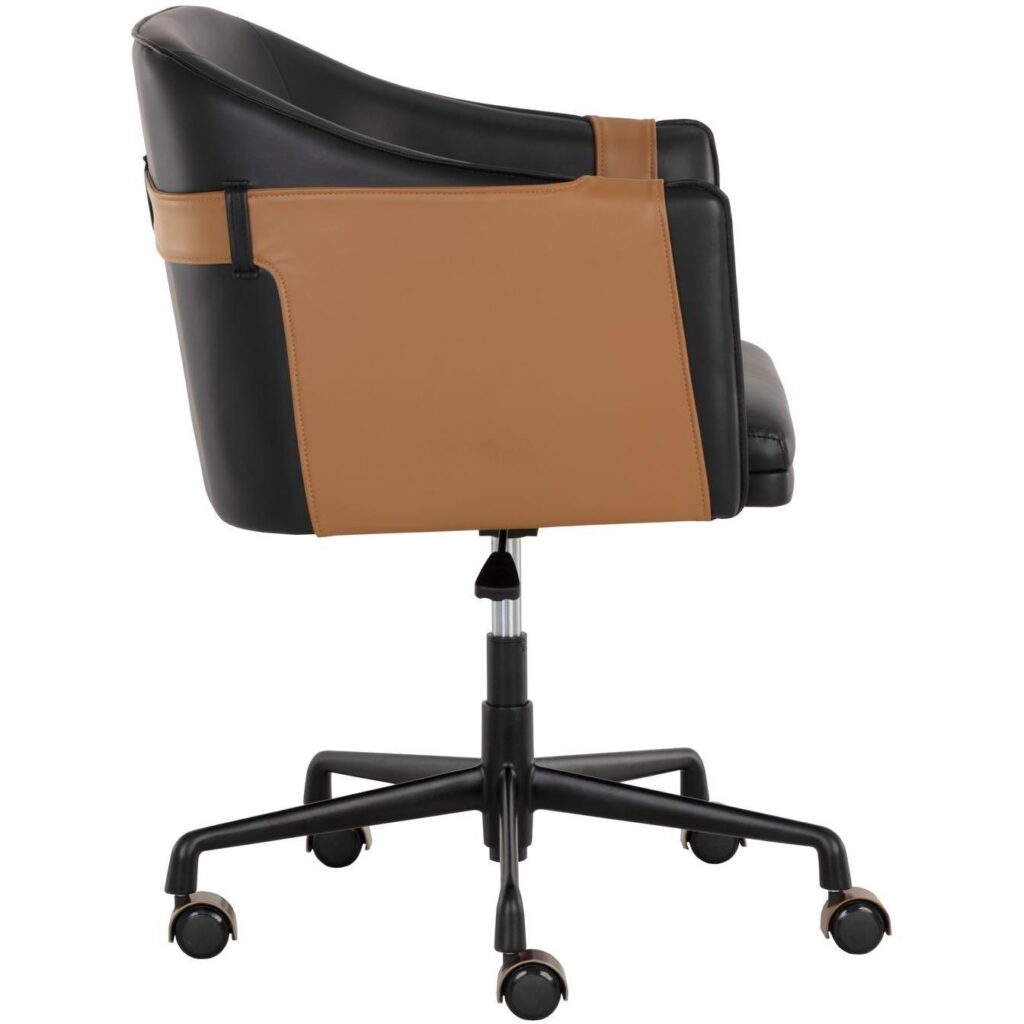 Carter Office Chair - Napa Black / Napa Cognac - Image 3