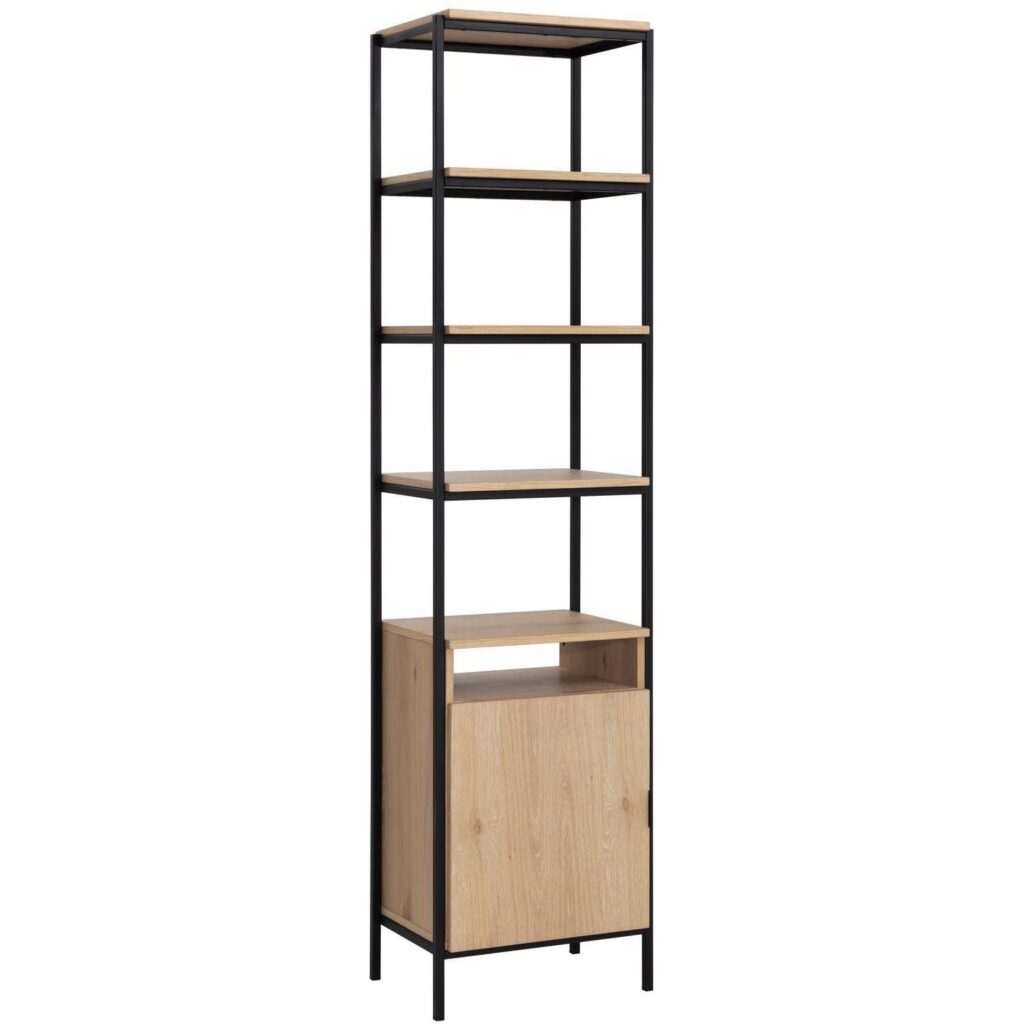 Ambrose Modular Bookcase - Small - Rustic Oak - Black - Image 2