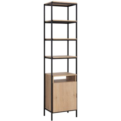 Ambrose Modular Bookcase - Small - Rustic Oak - Black 108793 108793 AMBROSE MODULAR BOOKCASE SMALL RUSTIC OAK BLACK 1