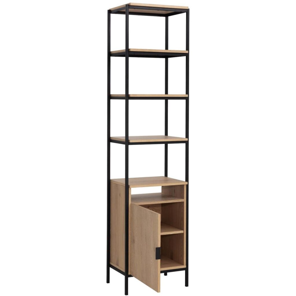 Ambrose Modular Bookcase - Small - Rustic Oak - Black - Image 3