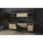 Ambrose Modular Wall Desk - Rustic Oak - Black 13 Ambrose Modular Wall Desk - Rustic Oak - Black 108795 108795 AMBROSE MODULAR WALL DESK RUSTIC OAK BLACK 10