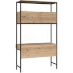 Ambrose Modular Wall Desk - Rustic Oak - Black 10 Ambrose Modular Wall Desk - Rustic Oak - Black 108795 108795 AMBROSE MODULAR WALL DESK RUSTIC OAK BLACK 4