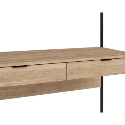 Ambrose Modular Wall Desk - Rustic Oak - Black 108795 108795 AMBROSE MODULAR WALL DESK RUSTIC OAK BLACK 6