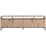 Ambrose Modular Media Console And Cabinet - Rustic Oak - Black 7 Ambrose Modular Media Console And Cabinet - Rustic Oak - Black 108796 108796 AMBROSE MODULAR MEDIA CONSOLE AND CABINET RUSTIC OAK BLACK 2
