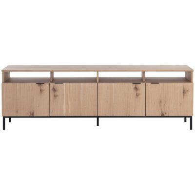 Ambrose Modular Media Console And Cabinet - Rustic Oak - Black 108796 108796 AMBROSE MODULAR MEDIA CONSOLE AND CABINET RUSTIC OAK BLACK 2