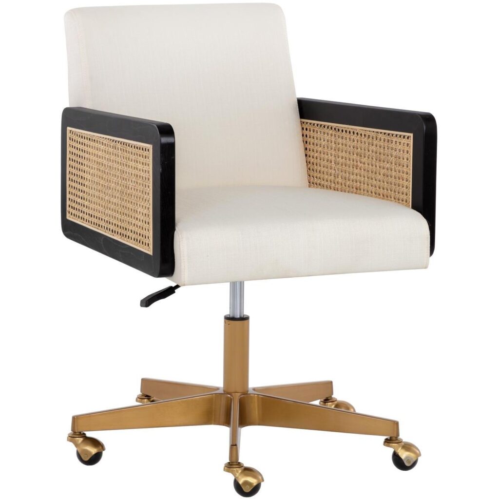 Claudette Office Chair - Linoso Ivory