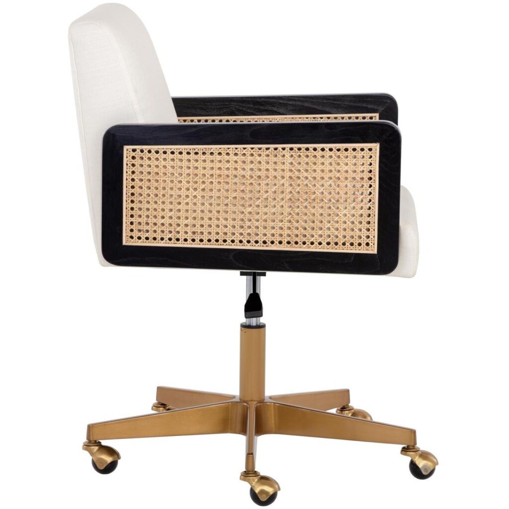 Claudette Office Chair - Linoso Ivory - Image 3