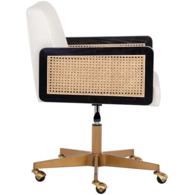 Claudette Office Chair - Linoso Ivory 108839 108839 CLAUDETTE OFFICE CHAIR LINOSO IVORY 2