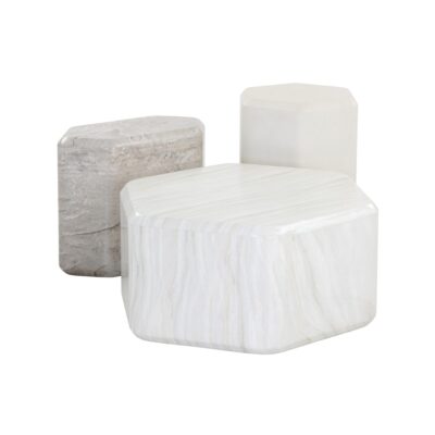 Spezza End Table - Low - Marble Look - Grey 108957 108957 TEMPO SIDE TABLE LOW MARBLE LOOK 12