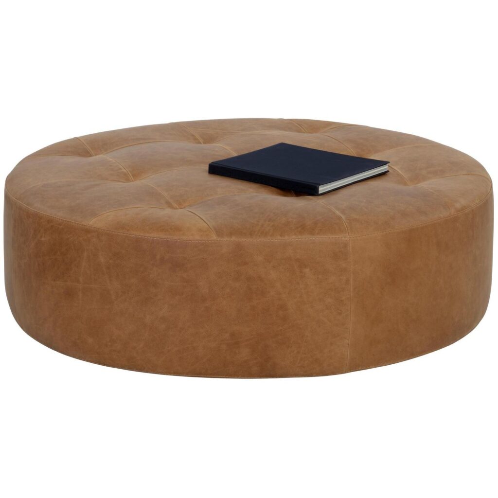 Nilda Ottoman - Camel Leather