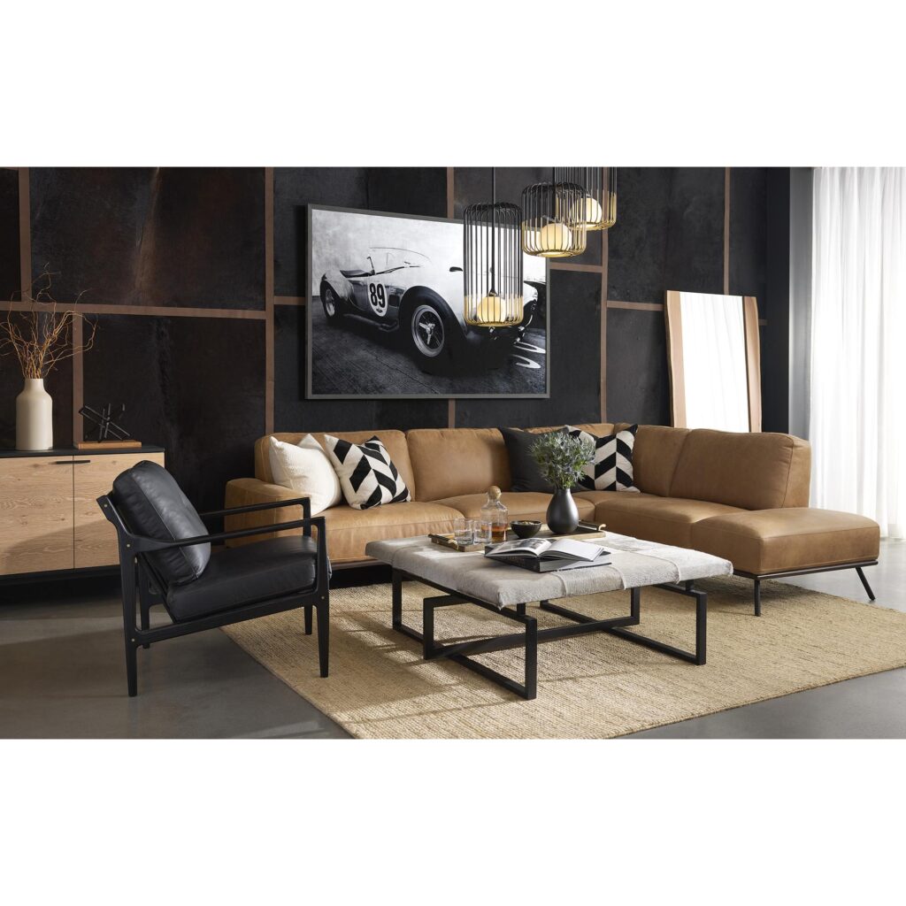 Brandi Sofa Chaise - Raf - Camel Leather - Image 10