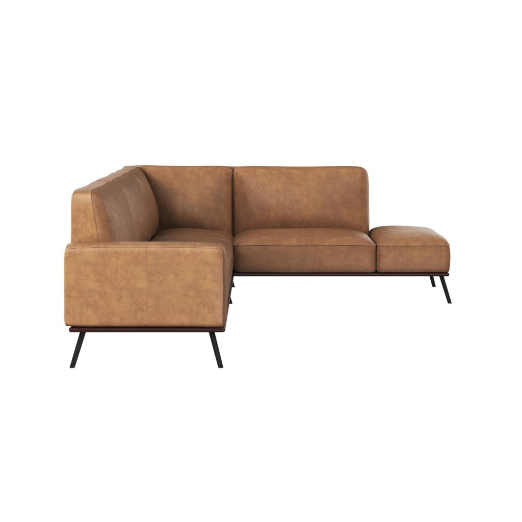 Brandi Sofa Chaise - Raf - Camel Leather - Image 3