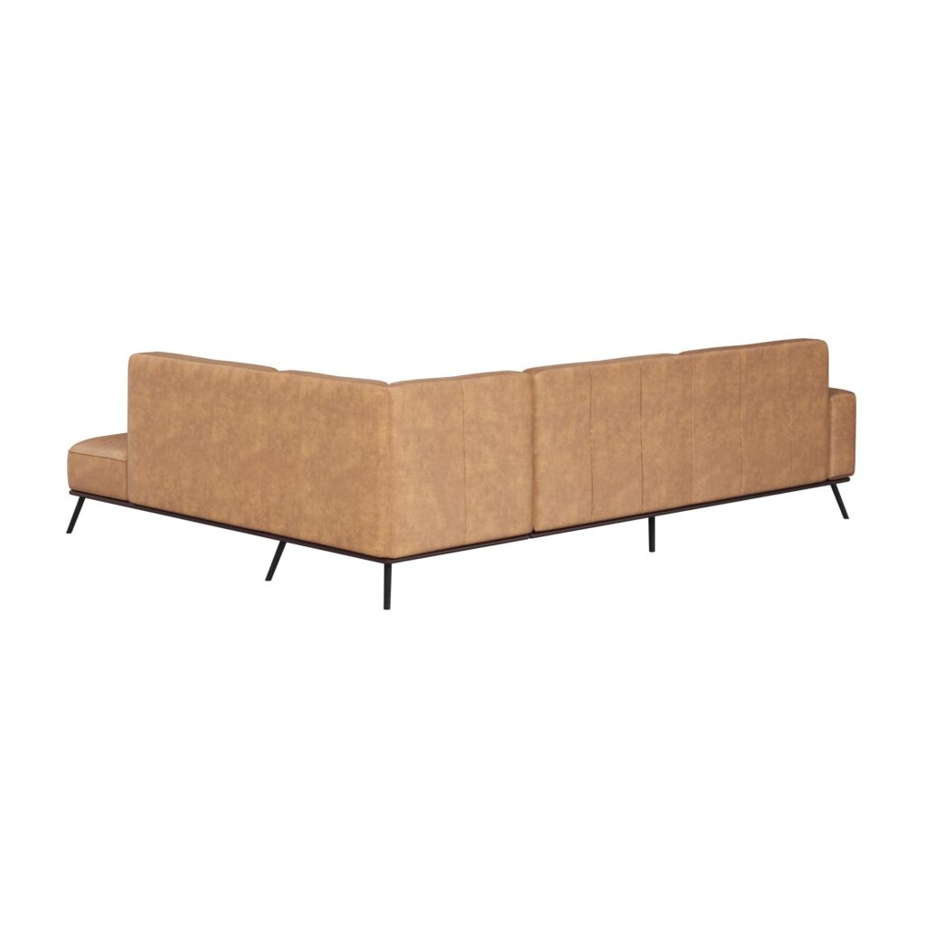 Brandi Sofa Chaise - Raf - Camel Leather - Image 4