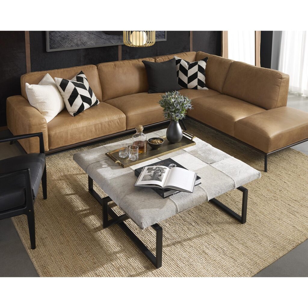 Brandi Sofa Chaise - Raf - Camel Leather - Image 5