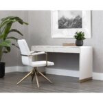 Ilona Desk - Oyster Shagreen 9 Ilona Desk - Oyster Shagreen 109022 109022 ILONA DESK OYSTER SHAGREEN 5