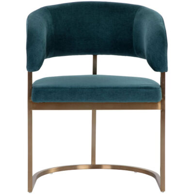 Marris Dining Armchair - Gold - Danny Teal 109049 109049 MARRIS DINING ARMCHAIR GOLD DANNY TEAL 1