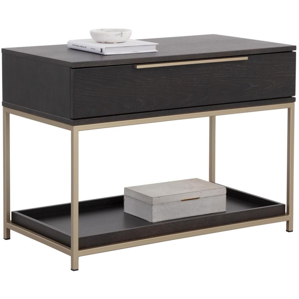 Rebel Nightstand - Large - Gold - Charcoal Grey