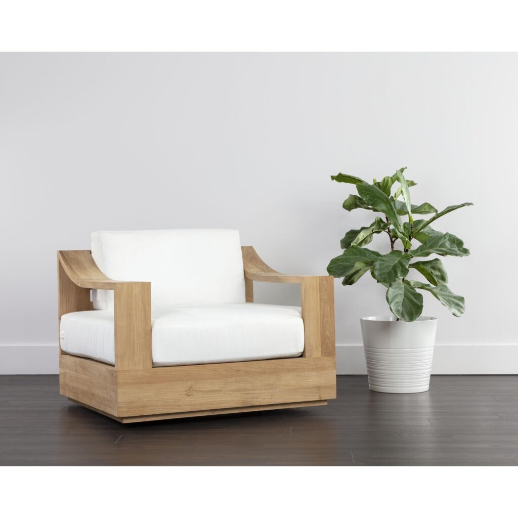 Tahiti Swivel Lounge Chair - Stinson White - Image 5