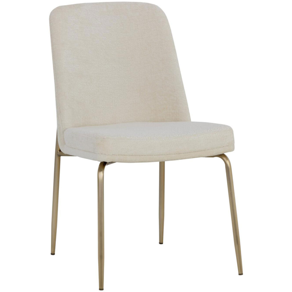 Zeke Dining Chair - Antique Brass - Bergen Ivory