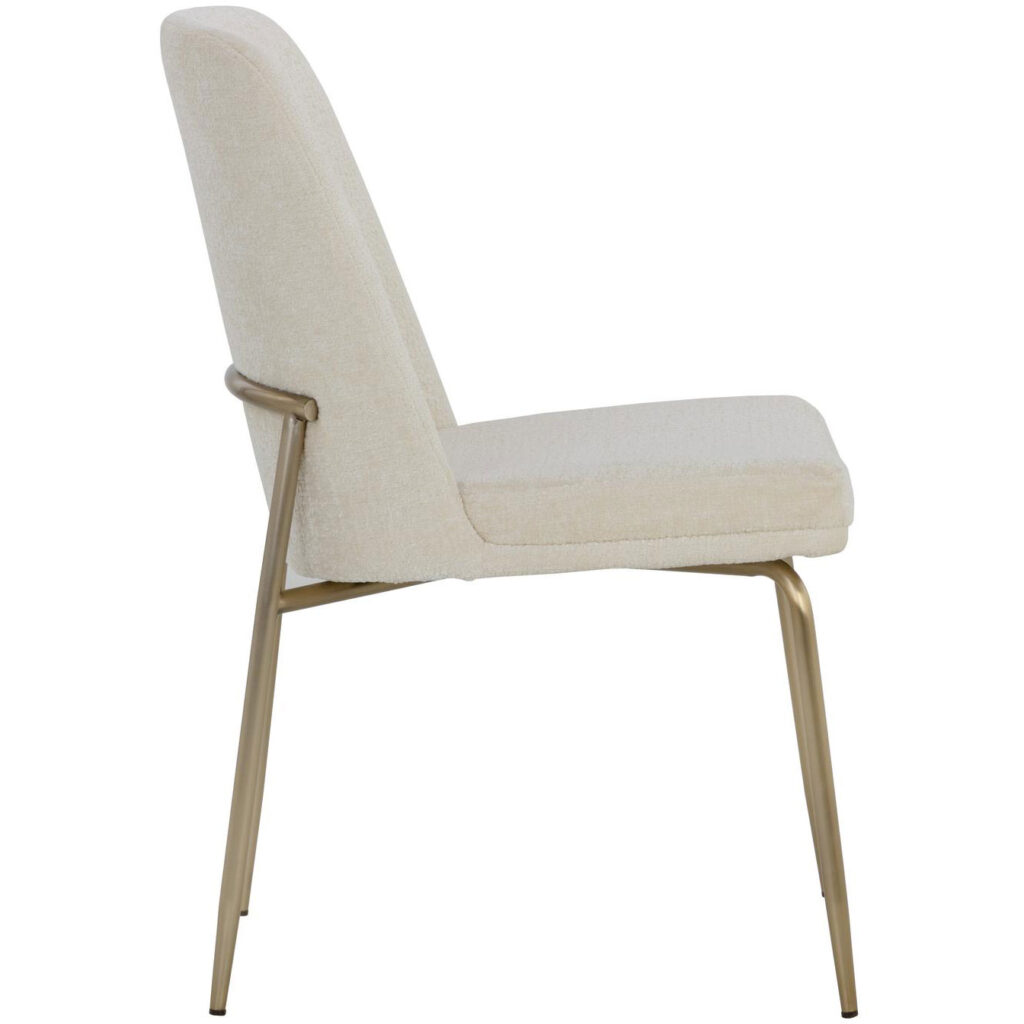 Zeke Dining Chair - Antique Brass - Bergen Ivory - Image 3