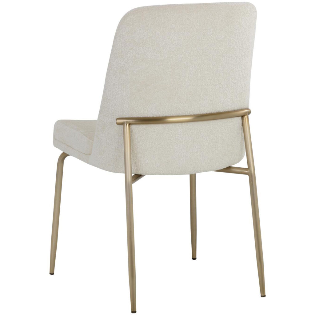 Zeke Dining Chair - Antique Brass - Bergen Ivory - Image 4