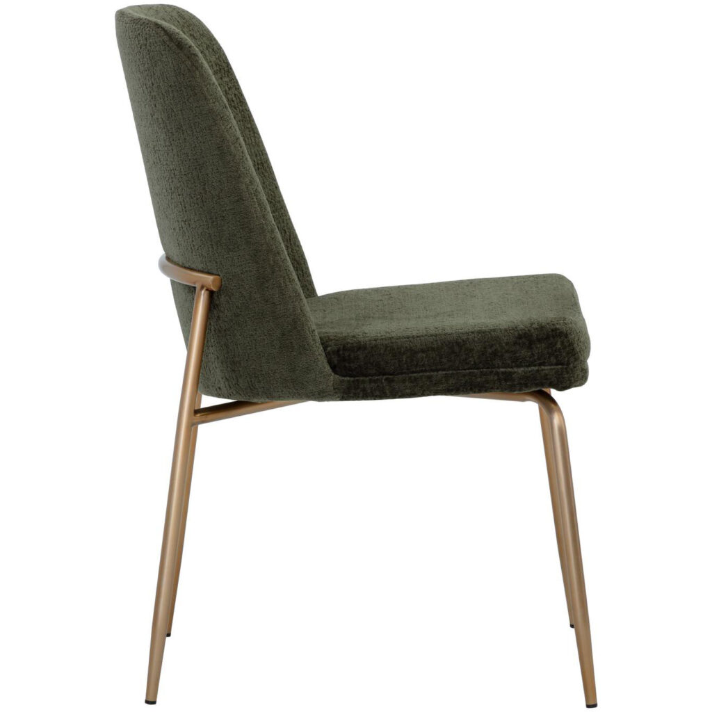 Zeke Dining Chair - Antique Brass - Bergen Olive - Image 3