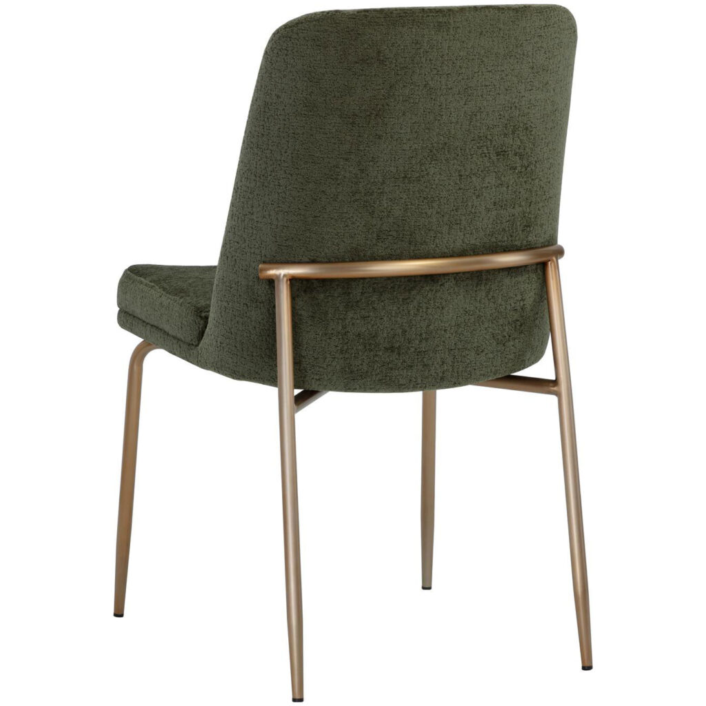 Zeke Dining Chair - Antique Brass - Bergen Olive - Image 4