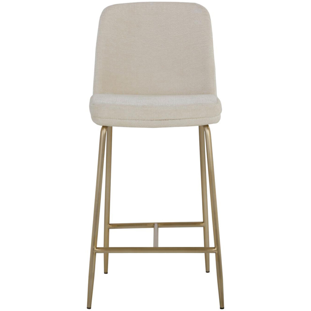 Zeke Counter Stool - Antique Brass - Bergen Ivory - Image 2