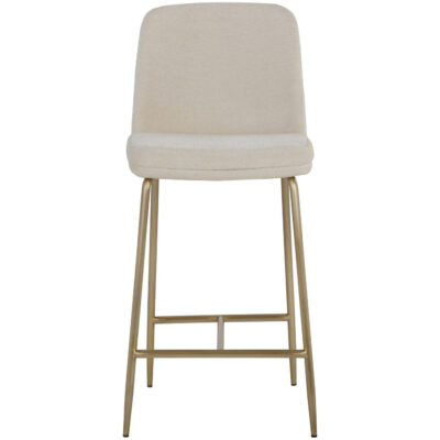 Zeke Counter Stool - Antique Brass - Bergen Ivory 109182 109182 ZEKE COUNTER STOOL ANTIQUE BRASS BERGEN IVORY 1