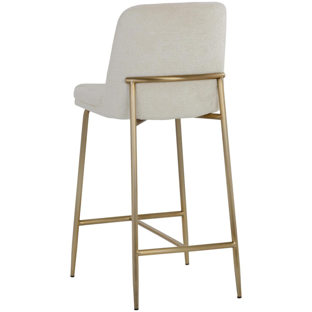 Zeke Counter Stool - Antique Brass - Bergen Ivory - Image 4