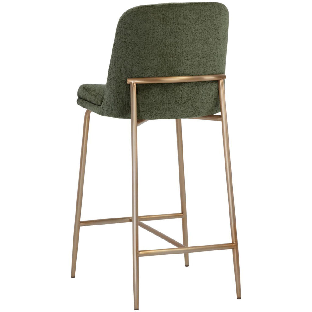 Zeke Counter Stool - Antique Brass - Bergen Olive - Image 3