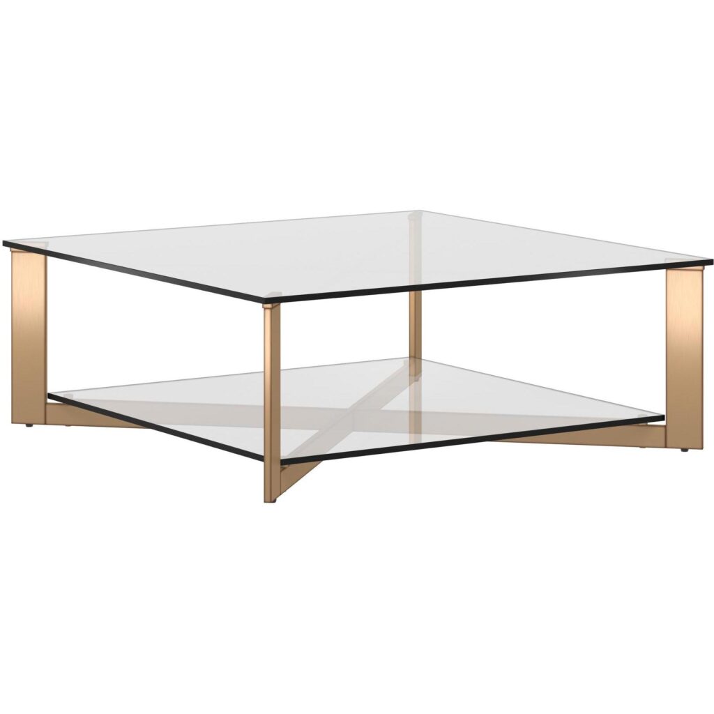 Xavier Coffee Table - Square - Antique Brass