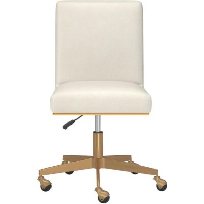 Dean Office Chair - Brushed Brass - Meg Ivory 109205 109205 DEAN OFFICE CHAIR BRUSHED BRASS MEG IVORY 1