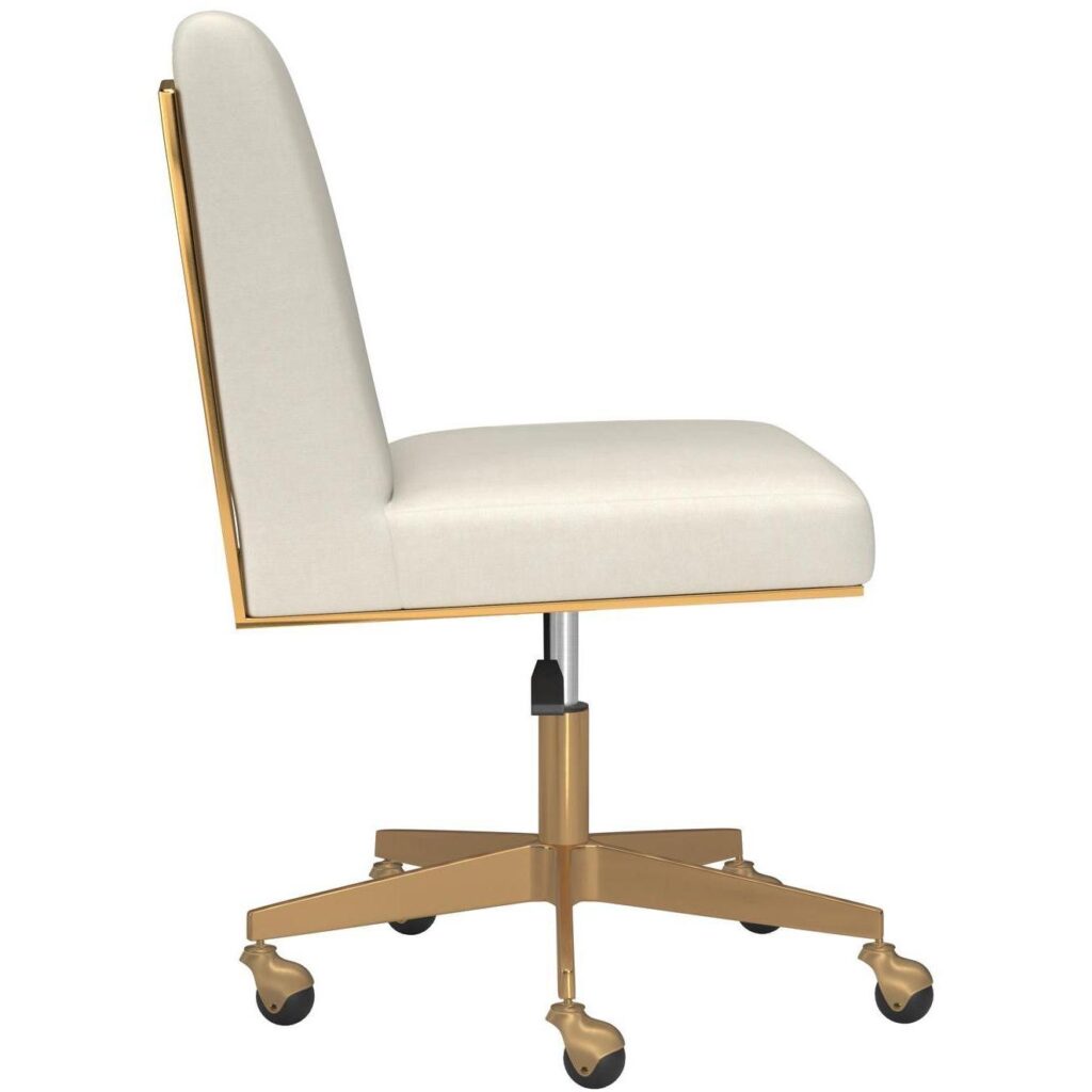 Dean Office Chair - Brushed Brass - Meg Ivory - Image 3