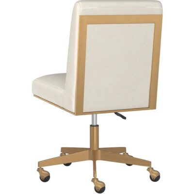 Dean Office Chair - Brushed Brass - Meg Ivory 109205 109205 DEAN OFFICE CHAIR BRUSHED BRASS MEG IVORY 3