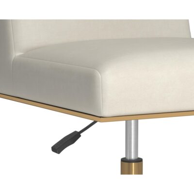 Dean Office Chair - Brushed Brass - Meg Ivory 109205 109205 DEAN OFFICE CHAIR BRUSHED BRASS MEG IVORY 6