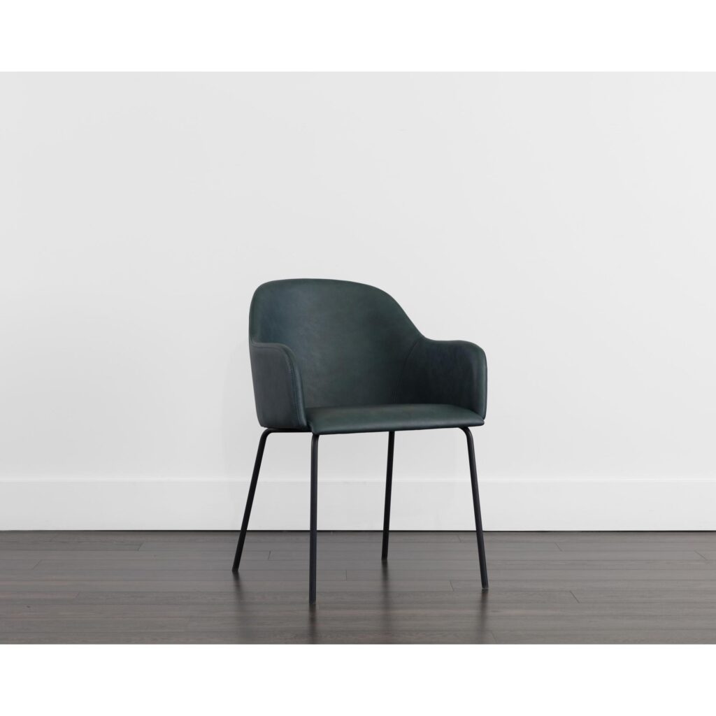 Hensley Dining Armchair - Dark Teal - Image 5