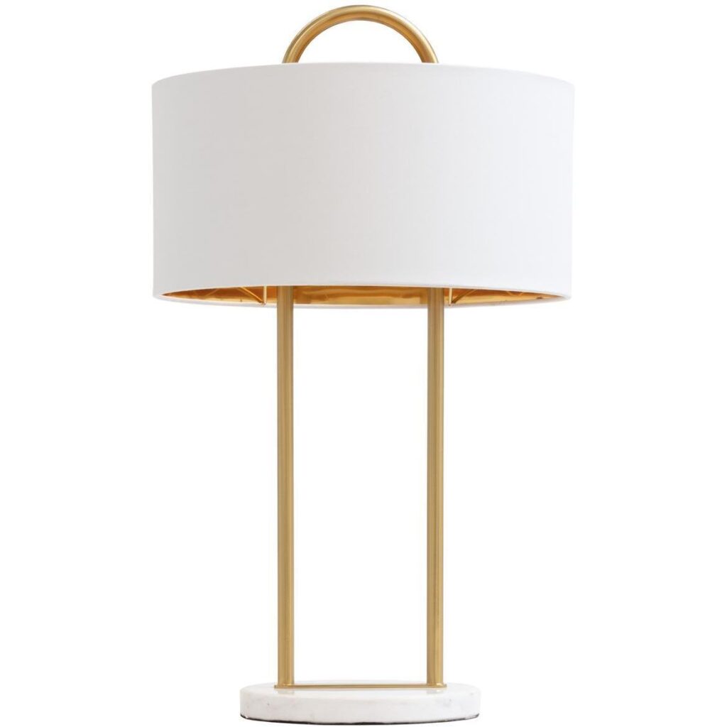 Kezna Table Lamp - White Marble - Matte White